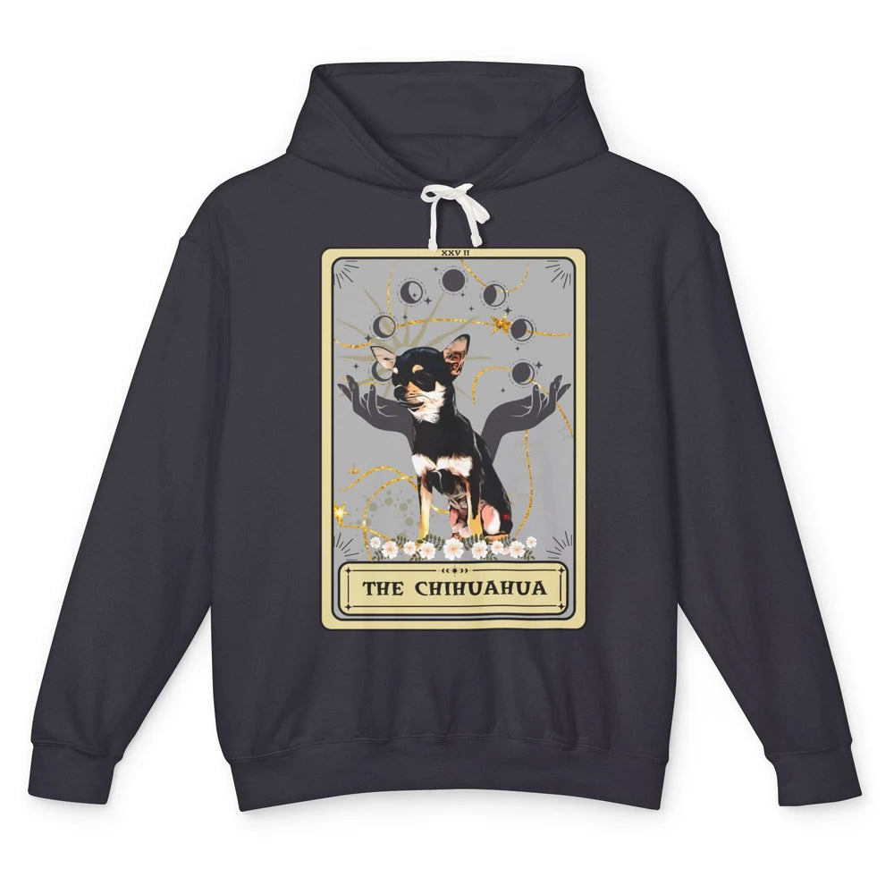 The Chihuahua Tarot Card Black Chihuahua Halloween Dog Mom Unisex Lightweight Hoodie