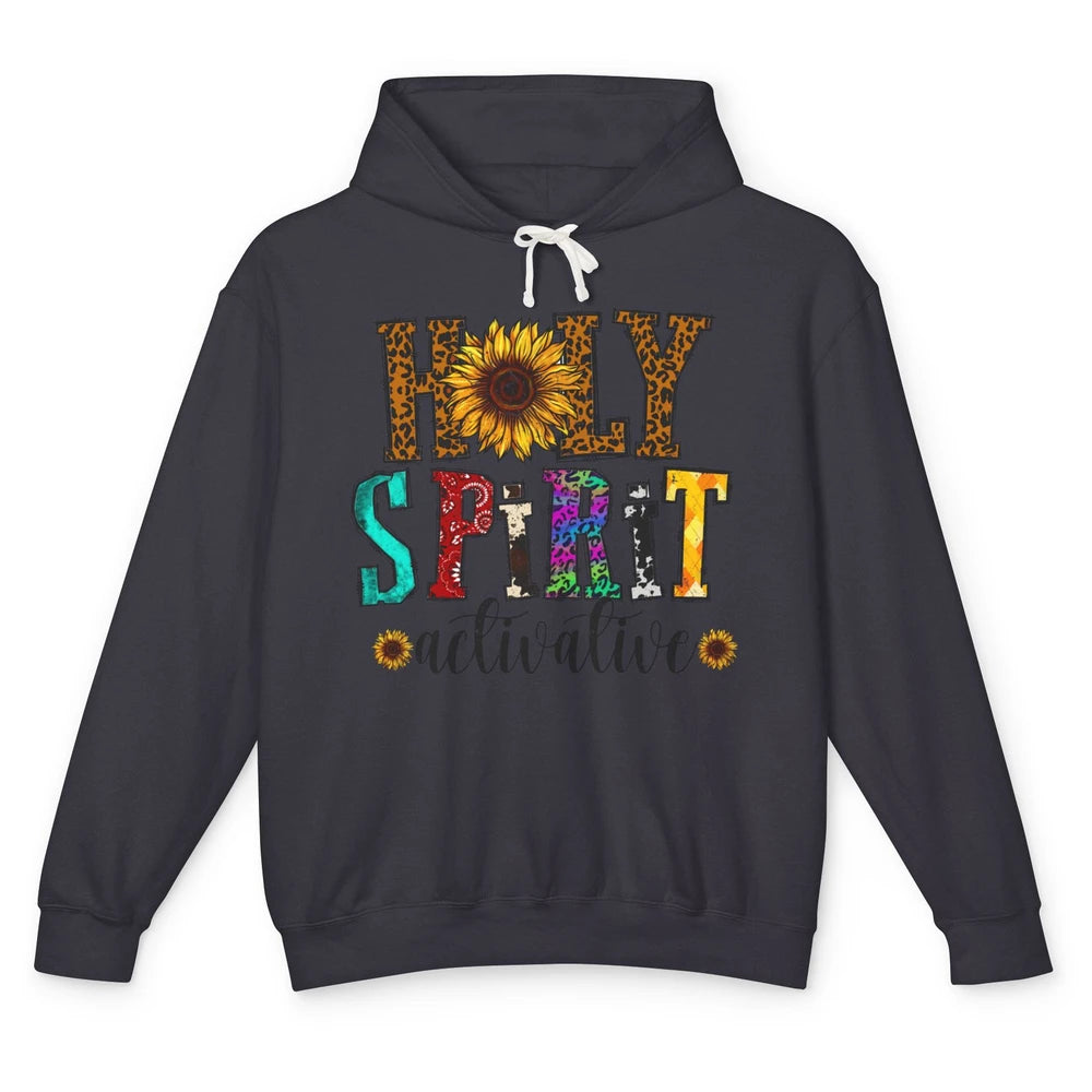 Leopard Sunflower Holy Spirit Activate Western Christian Unisex Lightweight Hoodie