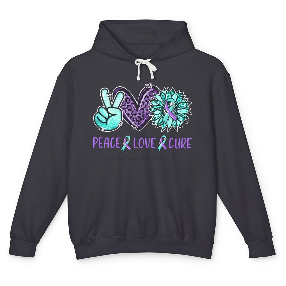 PNES Awareness Ribbon Peace Love Cure Leopard Sunflower Unisex Lightweight Hoodie