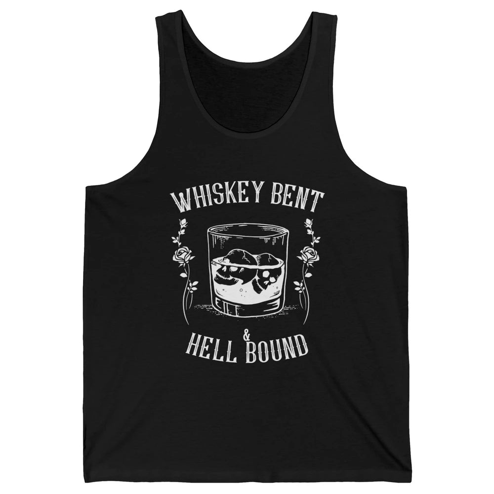 Whiskey Bent Hell Bound Wine Shot Drinker Alcoholic Bourbon Unisex Jersey Tank