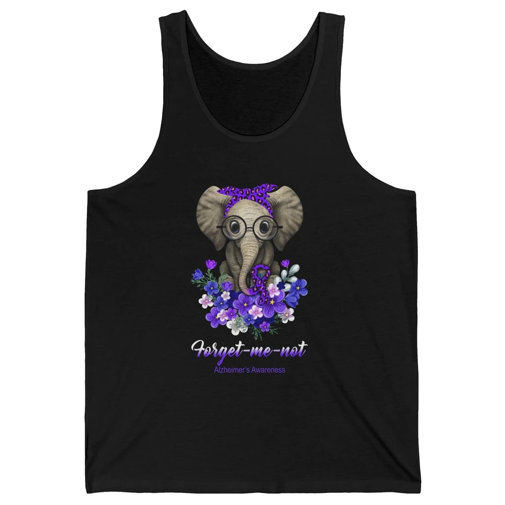 Alzheimer Awareness Purple Ribbon Elephant Forget Me Not Unisex Jersey Tank