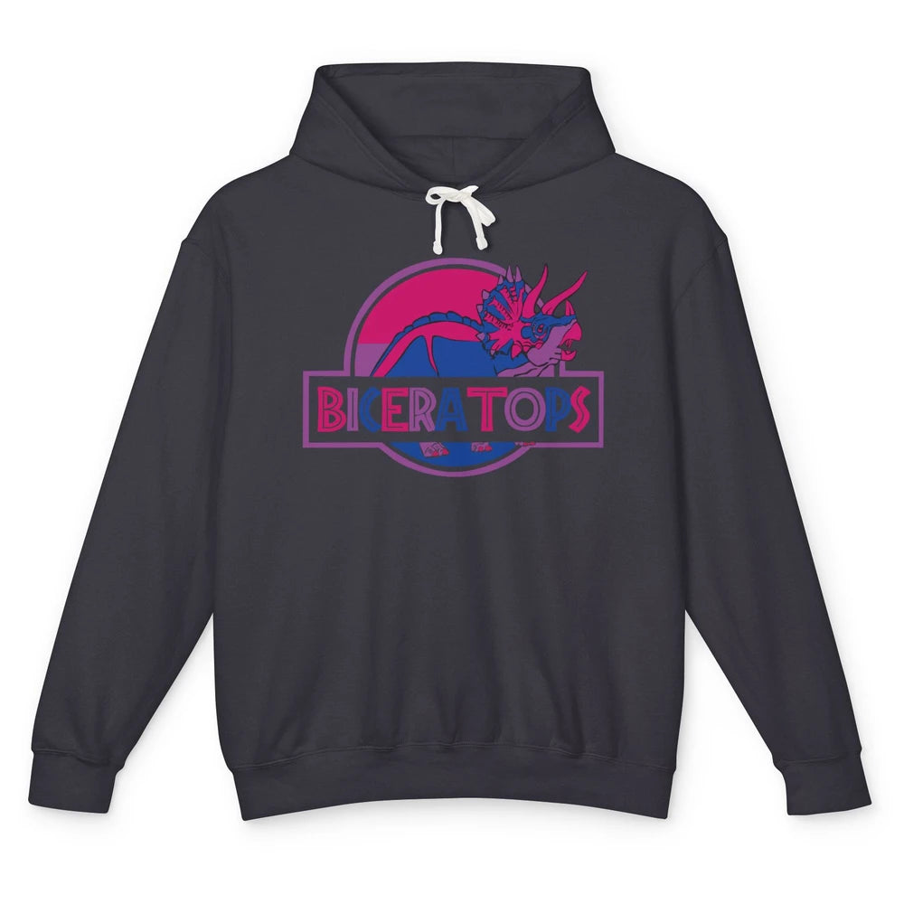 Biceratops Bisexual Ceratops Dinosaur LGBT Pride Month Unisex Lightweight Hoodie