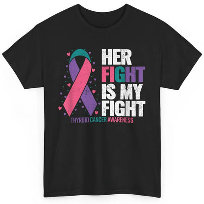 Thyroid Cancer Awareness Her Fight My Fight Warrior Support Classic Unisex T-Shirt