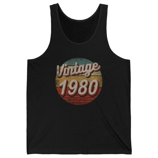 Retro Vintage 1980 Men Women Birthday Gift Born In 1980s Unisex Jersey Tank