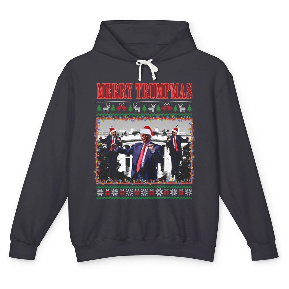 Funny Merry Trumpmas Christmas Donald Trump Santa Family Xmas President Republican Political Ugly Unisex Lightweight Hoodie