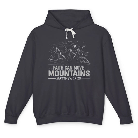 Vintage Faith Move Mountains Bible Verse Jesus Christian God Unisex Lightweight Hoodie