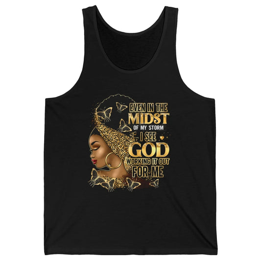 Black Girl Even In The Midst Of Storm I See God Religious Unisex Jersey Tank