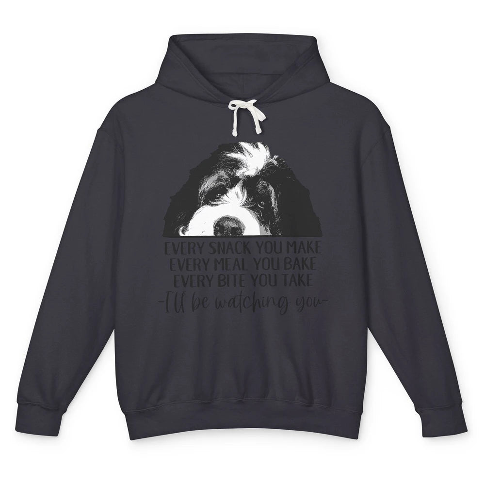 Bernedoodle I'll Be Watching You Bernedoodle Dog Lovers Gift Unisex Lightweight Hoodie