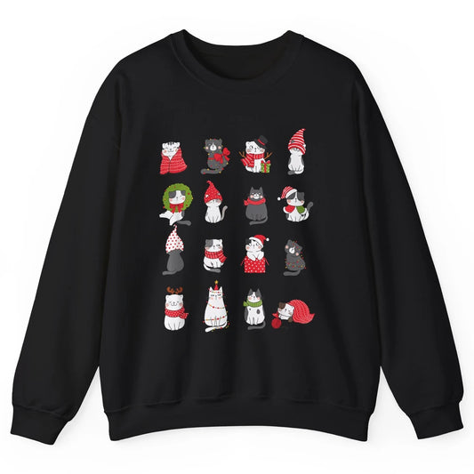 Merry Christmas Meowy Cat Cute Santa Hat Kitten Xmas Kawaii Unisex Crewneck Sweatshirt