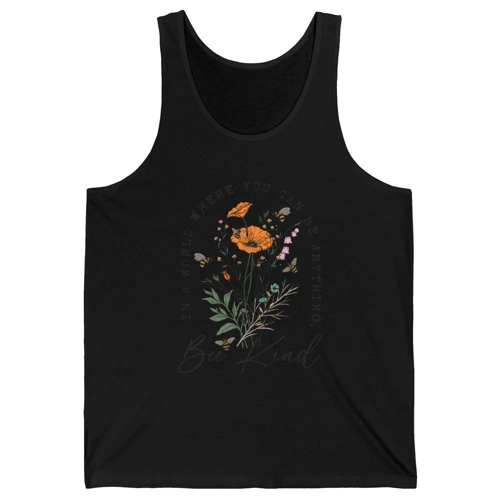 Vintage Bee Kind Daisy Minimalist Positive Mind Wildflower Unisex Jersey Tank