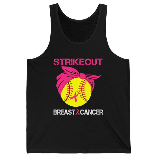 Softball Breast Cancer Awareness Strike Out Pink Ribbon Gift Unisex Jersey Tank