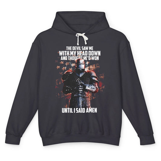 Knight Templar The Devil Saw Me With My Head Down Christian Unisex Lightweight Hoodie