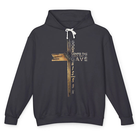 Cross Jesus Christian Bible Verse Religious Faith God Retro Unisex Lightweight Hoodie