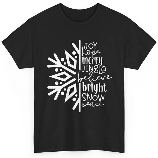 Snowflakes Christmas Joy Hope Merry Jungle Christmas Lovers Classic Unisex T-Shirt