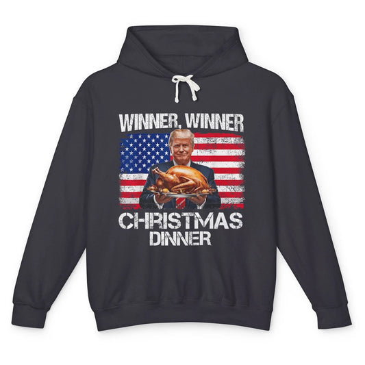 Funny Trump Winner Christmas Dinner Santa President Donald Trump Turkey Sarcastic Xmas Unisex Lightweight Hoodie