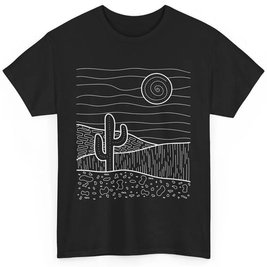 Abstract Desert Cactus Sunset Western Country Minimalist Classic Unisex T-Shirt