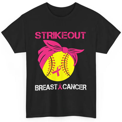 Softball Breast Cancer Awareness Strike Out Pink Ribbon Gift Classic Unisex T-Shirt