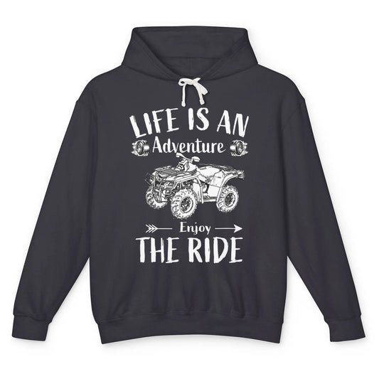 Retro Enjoy The Ride ATV Rider UTV Mud Riding SXS Offroad Unisex Lightweight Hoodie