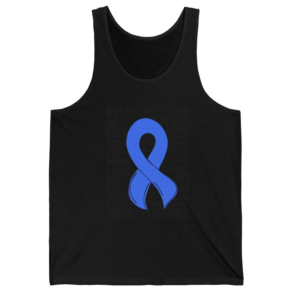 Syringomyelia Awareness Blue Ribbon Hope Love Cure Unisex Jersey Tank