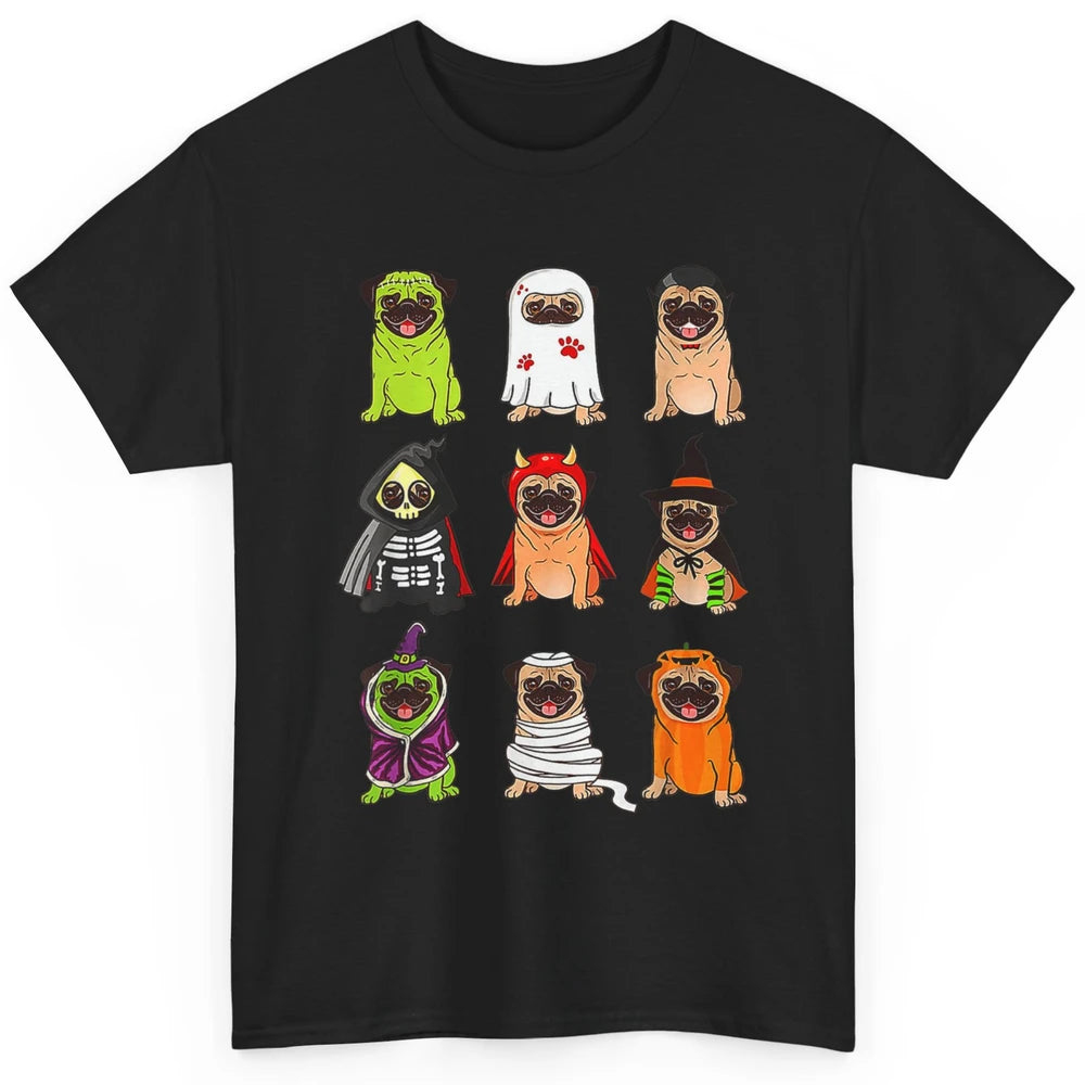 Cute Pug Dog Witch Ghost Boo Pumpkin Halloween Spooky Season Classic Unisex T-Shirt