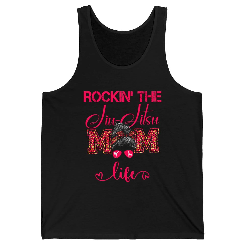 Vintage Messy Bun Jiu Jitsu Mom Life Taekwondo Martial Art Unisex Jersey Tank