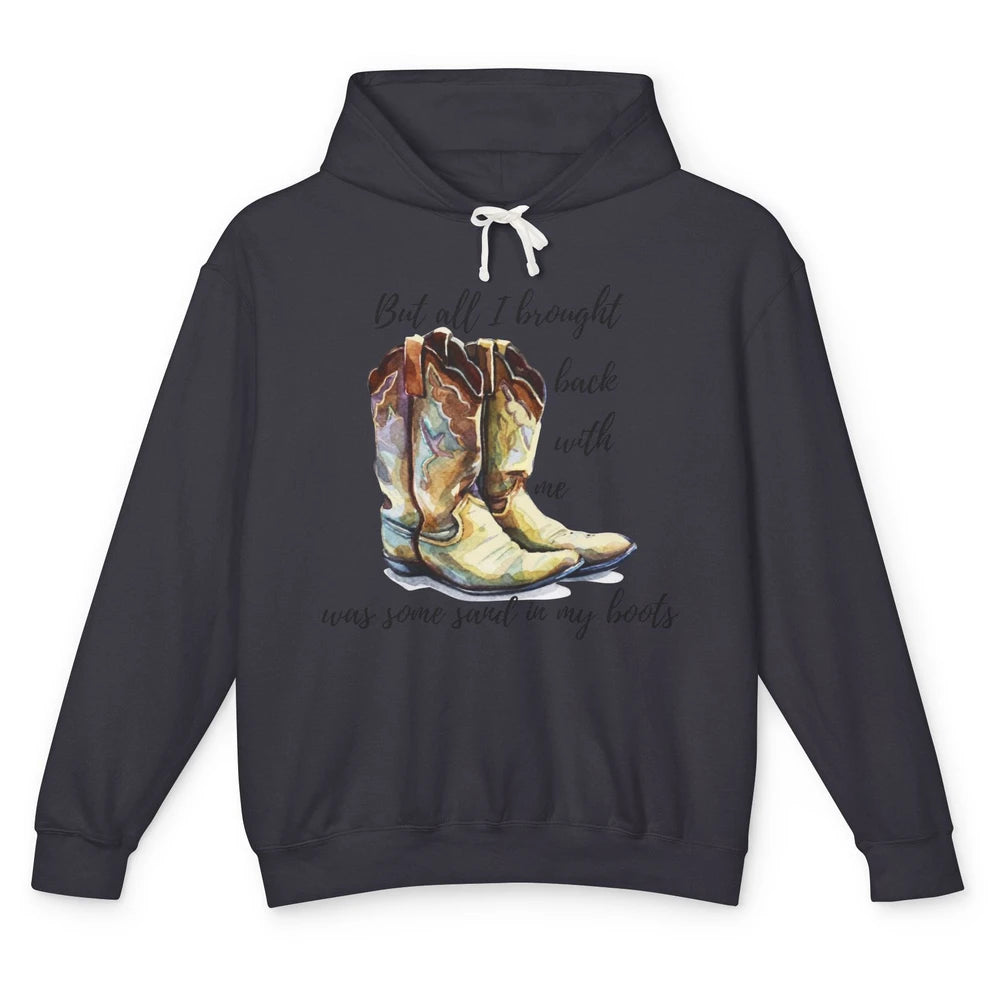 Retro Leopard Sand In My Boot Western Country Cowgirl Cowboy Unisex Lightweight Hoodie