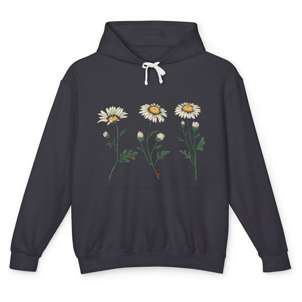 Find Beauty In Small Things Floral Minimalist Mental Health Unisex Lightweight Hoodie