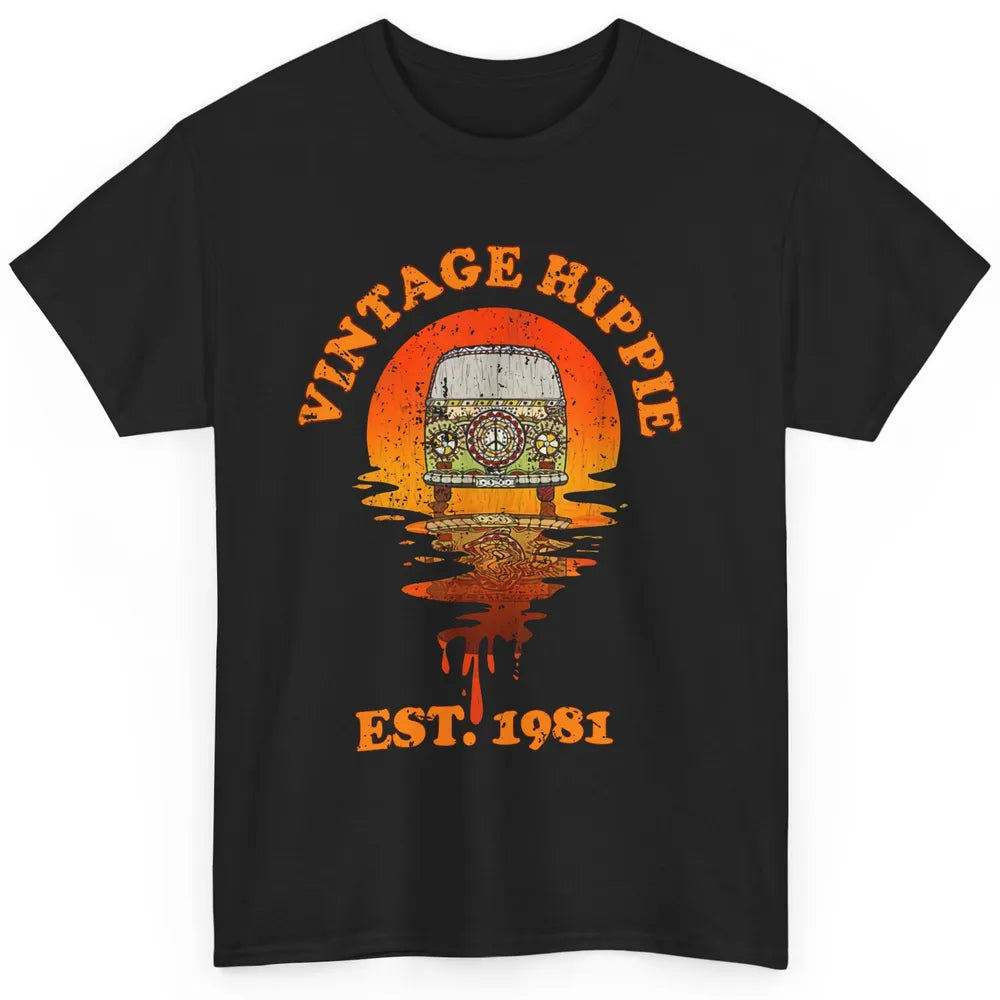 Vintage Hippie 1981 40th Birthday Hippie Van Peace Lovers Classic Unisex T-Shirt