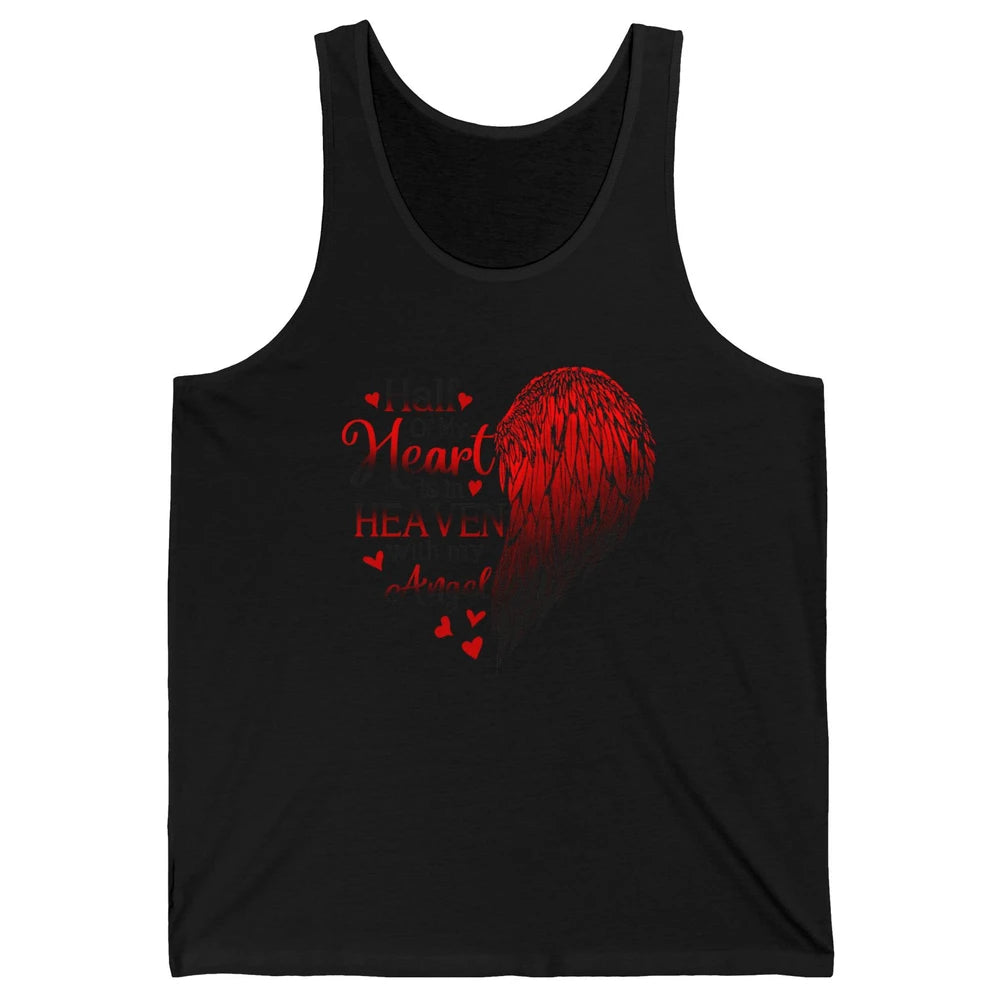 Angel Wing Half Of My Heart In Heaven With My Angel Memorial Unisex Jersey Tank