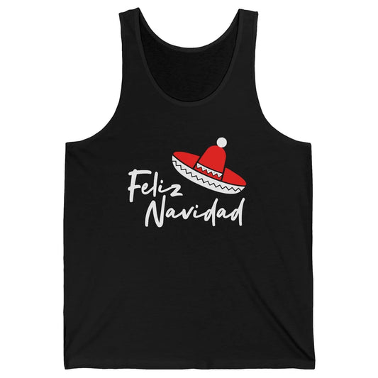 Funny Feliz Navidad Spanish Christmas Mexican Sombrero Gift Unisex Jersey Tank