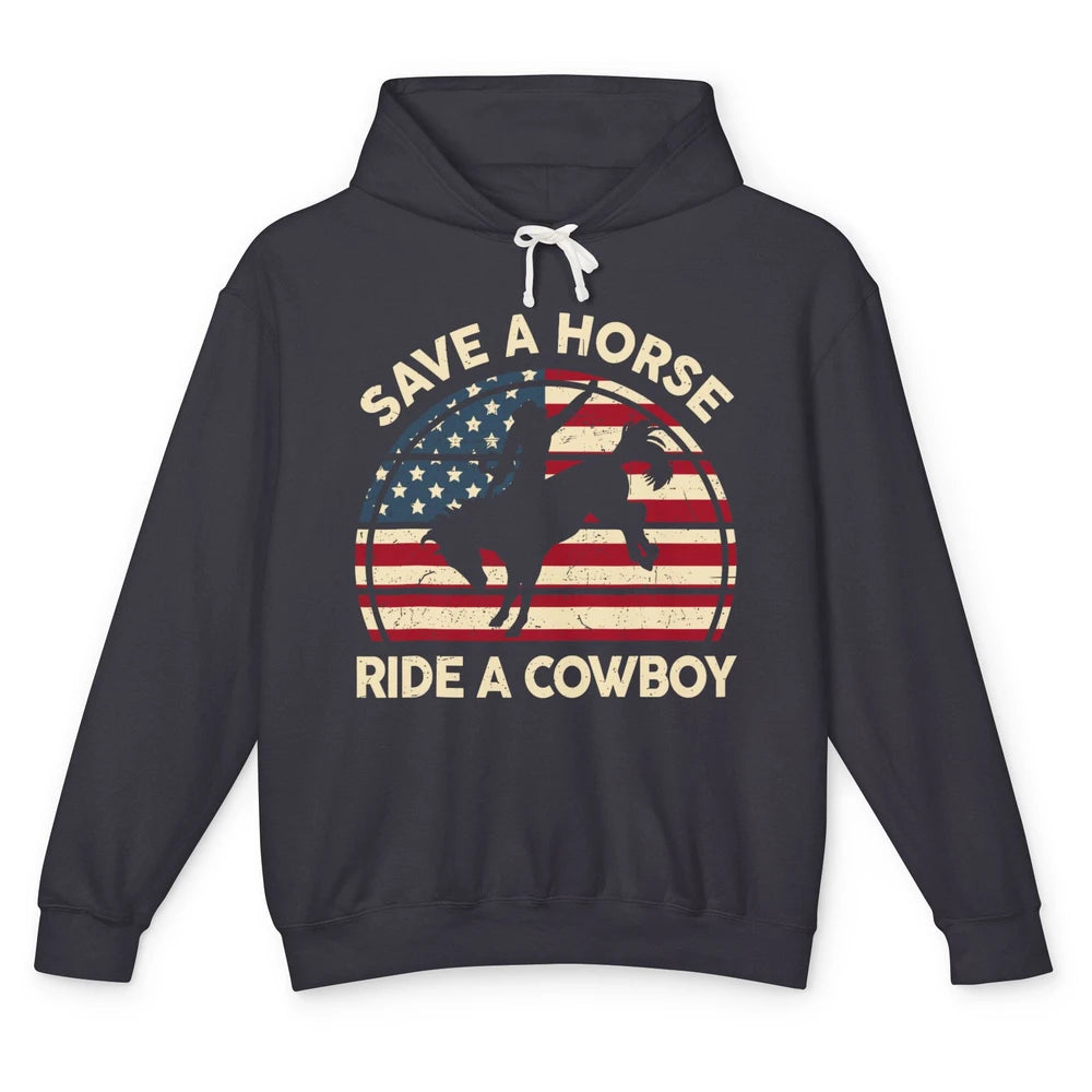 Funny Save A Horse Ride A Cowboy Western Country Rodeo Howdy Horseback Horse Riding Unisex Lightweight Hoodie