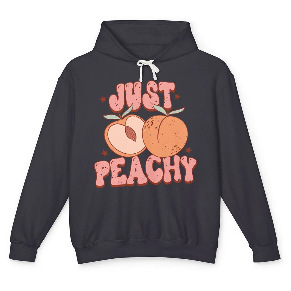 Just Peachy Vintage Peach Summer Fruits Peach Lovers Gift Unisex Lightweight Hoodie