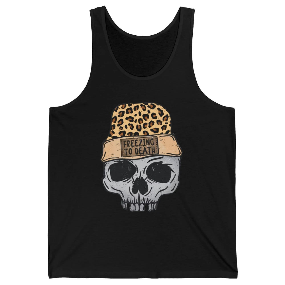 Funny Leopard Skull Freezing To Death Funny Christmas Winter Unisex Jersey Tank