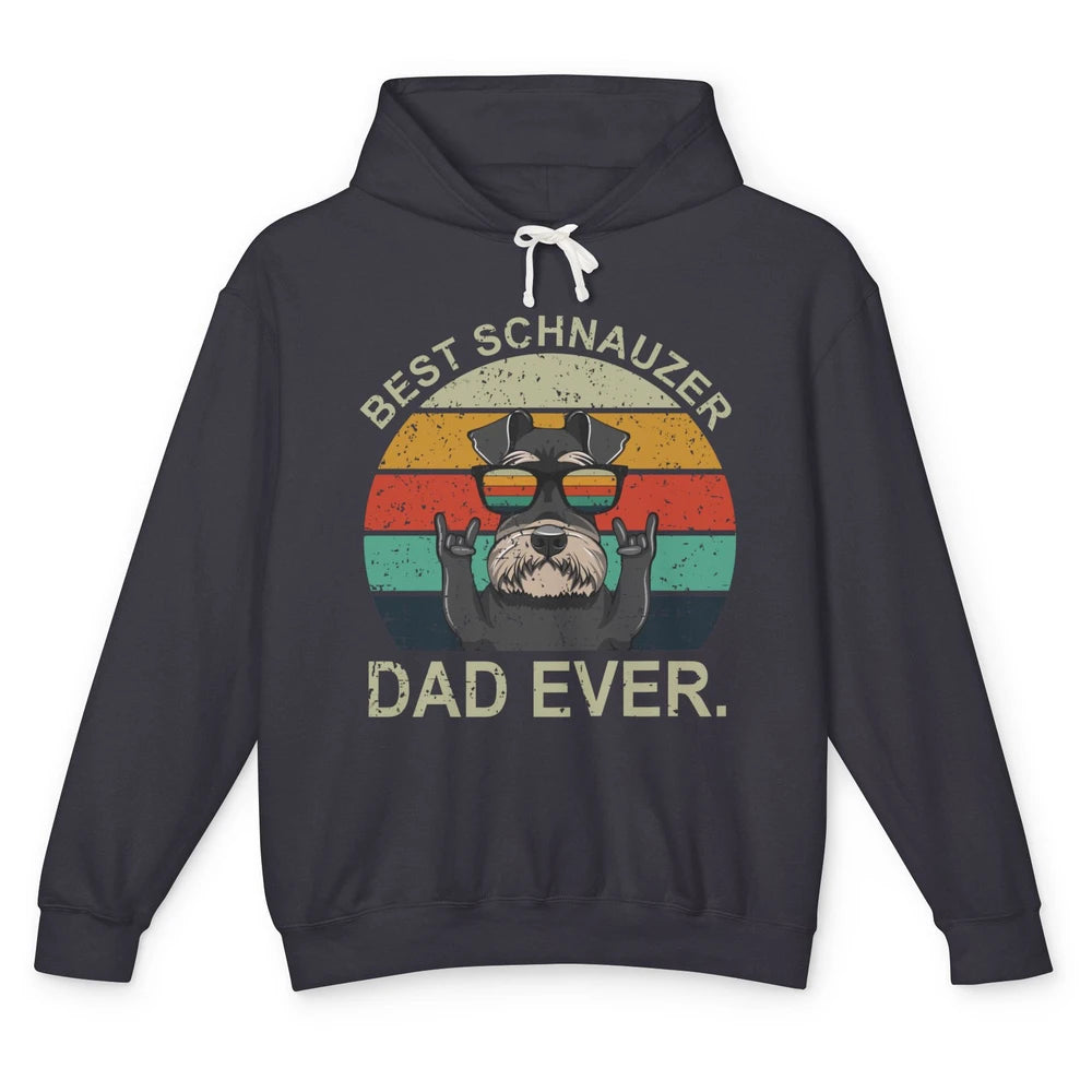 Vintage Sunset Best Schnauzer Dad Ever Father's Day Unisex Lightweight Hoodie