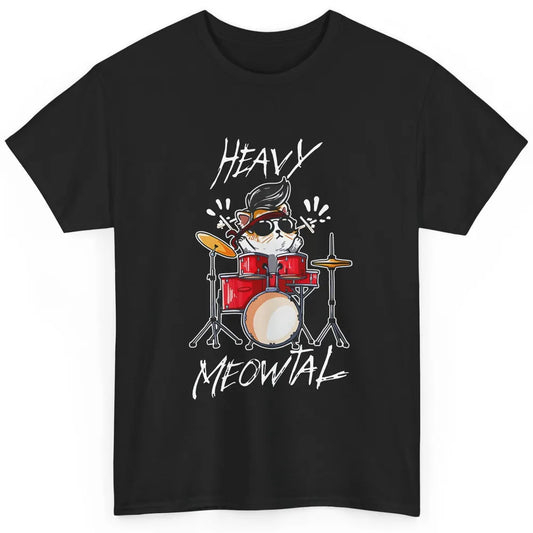 Funny Cat Drummer Heavy Meowtal Percussionists Musician Gift Classic Unisex T-Shirt