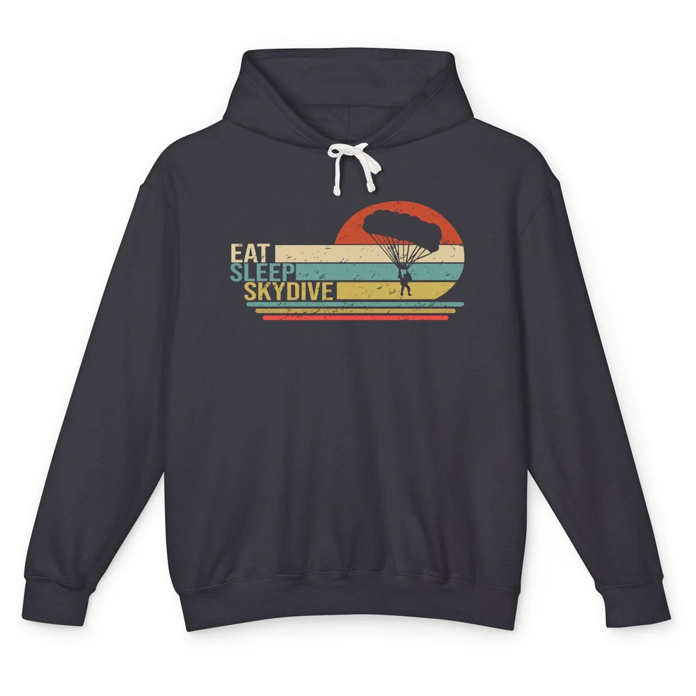 Vintage Skydiving Eat Sleep Skydive Parachute Skydiver Gift Unisex Lightweight Hoodie