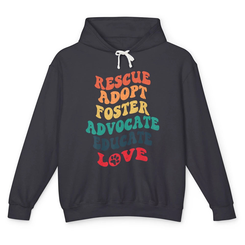 Groovy Rescue Dog Cat Animal Pet Shelter Adopt Advocate Love Unisex Lightweight Hoodie