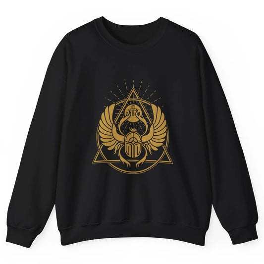 Ancient Egyptian Hieroglyphs Scarab Beetle Bug Egypt History Unisex Crewneck Sweatshirt