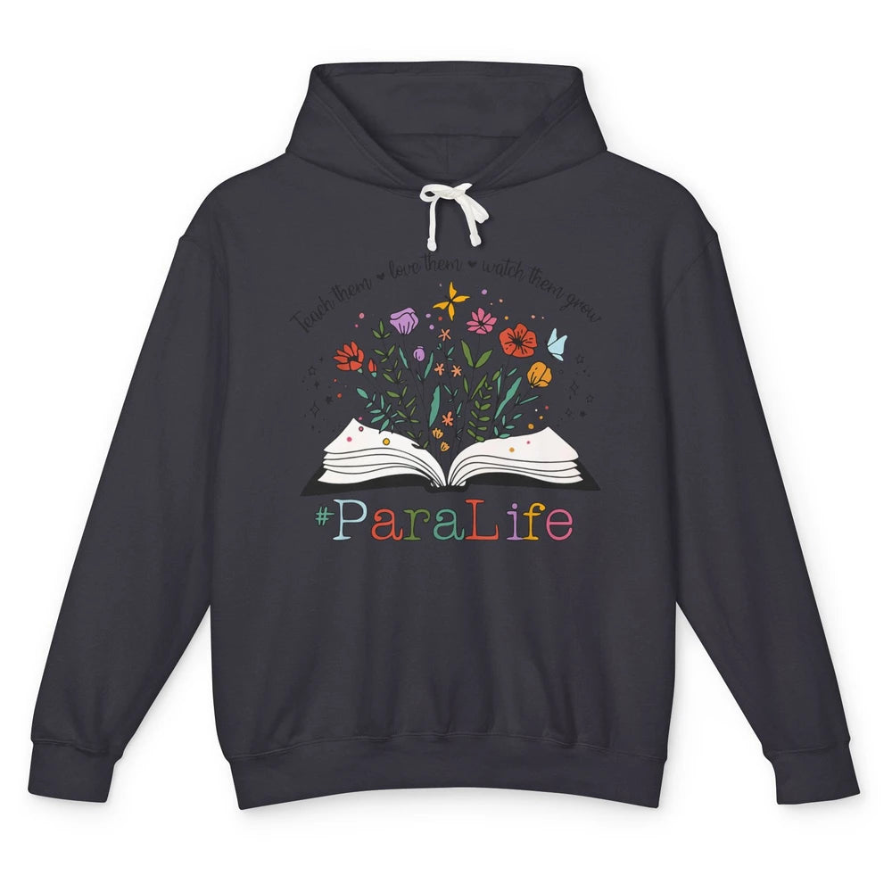 Para Life Paraprofessional Flower Teacher Back To School Unisex Lightweight Hoodie