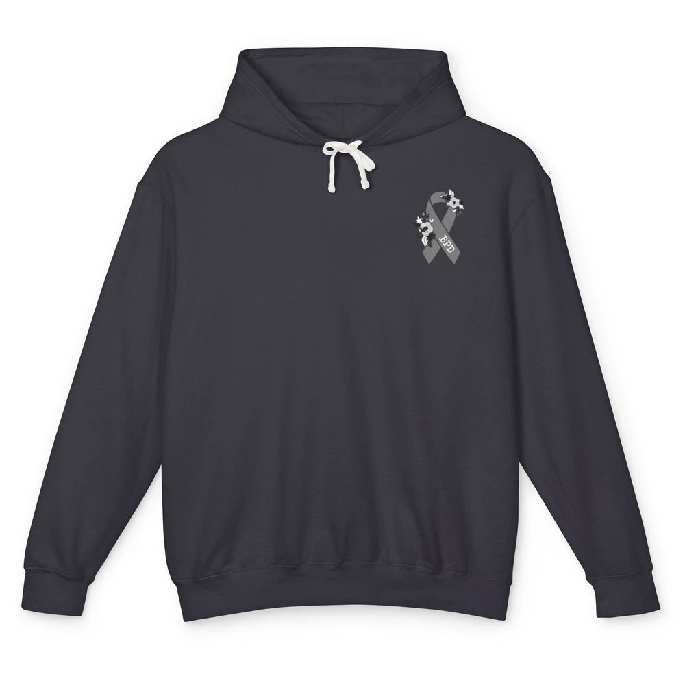 Borderline Personality Disorder Awareness BPD Gray Ribbon Unisex Lightweight Hoodie