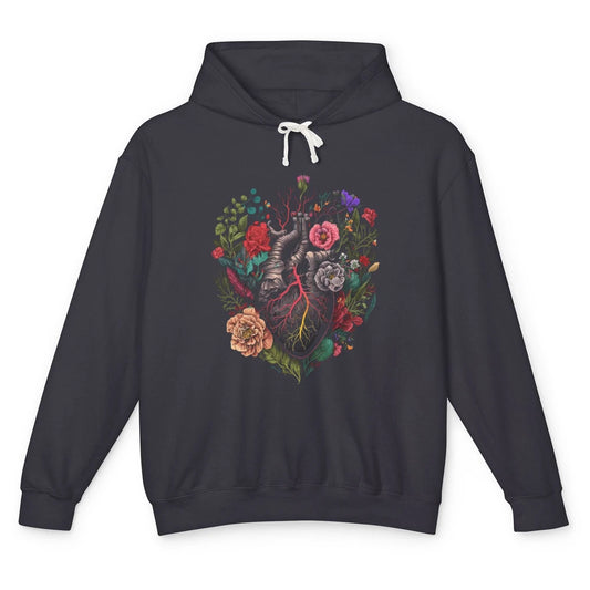 Anatomical Heart Show Your Love Anatomy Cardiologist Floral Unisex Lightweight Hoodie