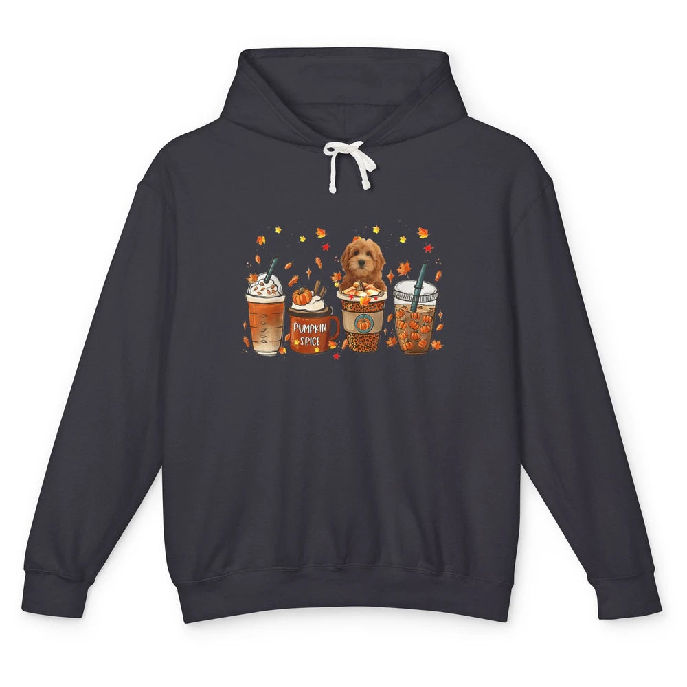 Golden Doodle Dog Fall Coffee Pumpkin Spice Dog Thanksgiving Unisex Lightweight Hoodie