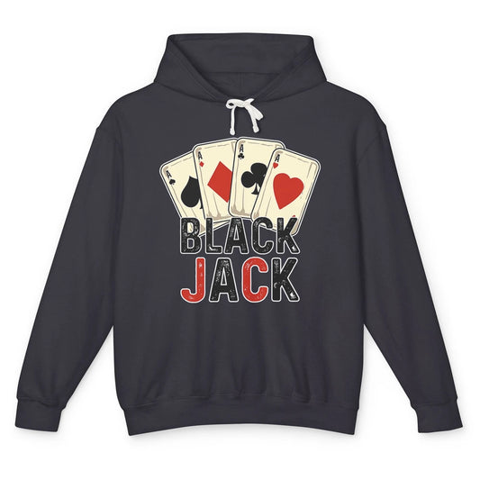 Funny Poker Dealer Card Gambler Blackjack Player Retro Game Unisex Lightweight Hoodie