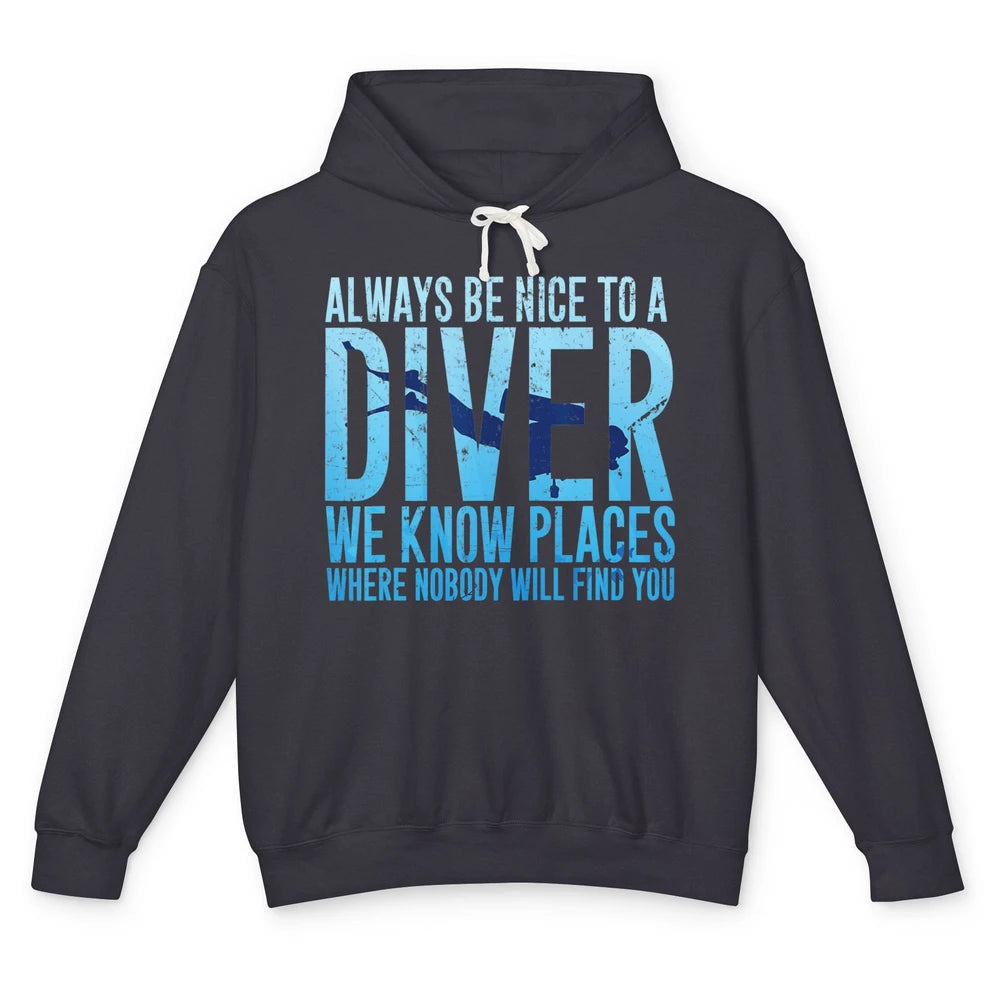 Scuba Diving Funny Saying Nice To Scuba Divers Retro Ocean Unisex Lightweight Hoodie