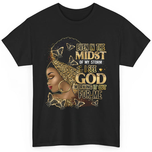 Black Girl In The Midst Of Storm Afro Woman Christian Belief Classic Unisex T-Shirt