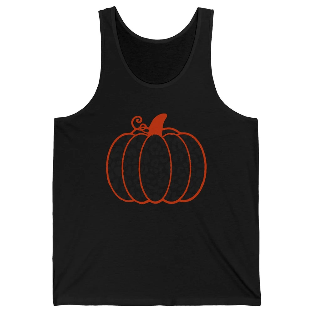 Pumpkin Leopard Fall Autumn Cheetah Pumpkin Thanksgiving Unisex Jersey Tank