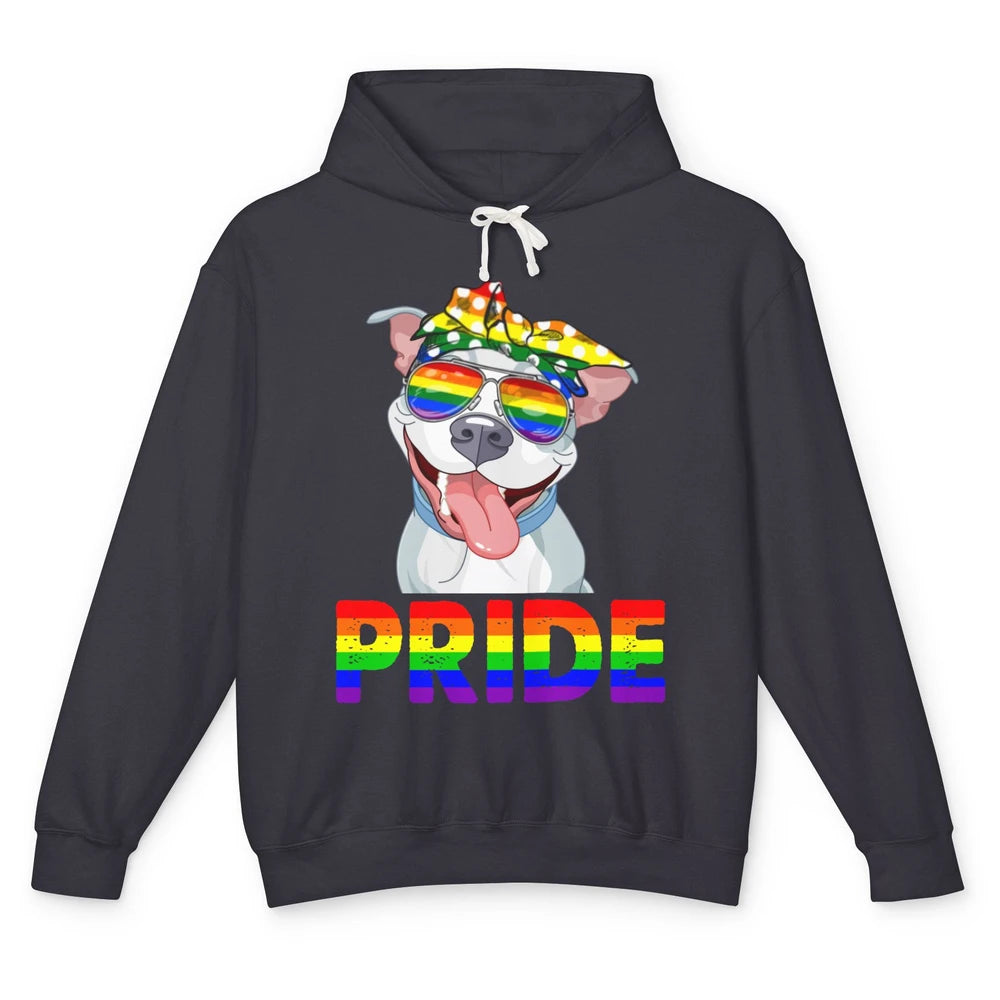 Pitbull Pride Dog Mom LGBT Gay Pride Month Unisex Lightweight Hoodie