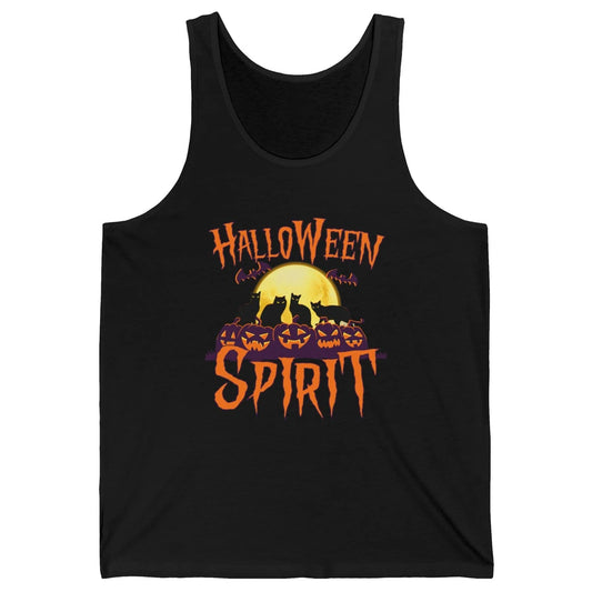 Black Cat Pumpkin Halloween Spirit Moon Night Cat Lover Gift Unisex Jersey Tank