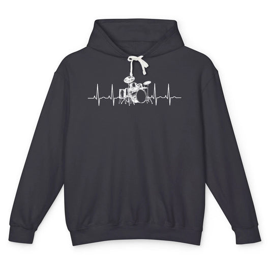 Drummer Heartbeat Drumming Lovers Drummers Percussionists Unisex Lightweight Hoodie