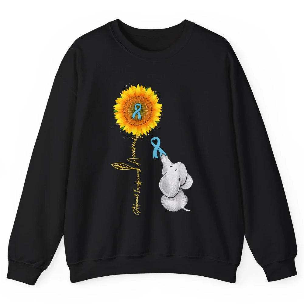 Adrenal Insufficiency Awareness Baby Elephant Sunflower Unisex Crewneck Sweatshirt